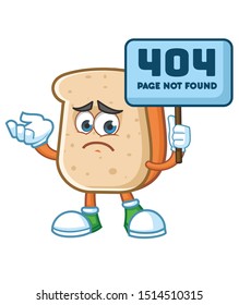 confused bread mascot character design vector