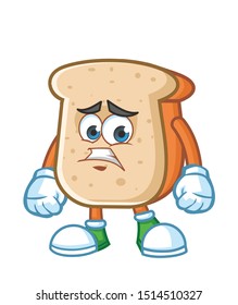 confused bread mascot character design vector