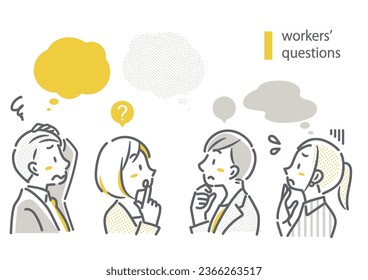 persona de negocios confusa, ilustración simple