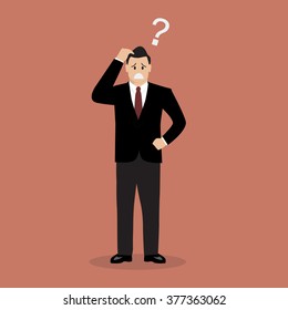 Confused businessman. Business Concept Vector illustration