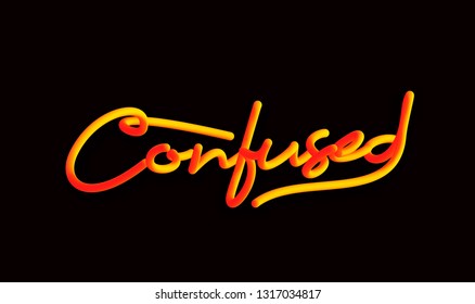 Confused Calligraphic 3d Pipe Style Text Vector illustration Design 