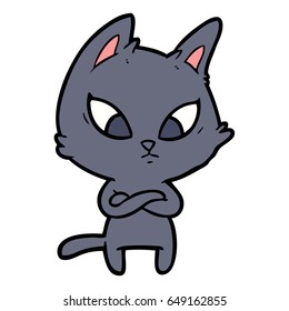 gato de dibujos animados confuso