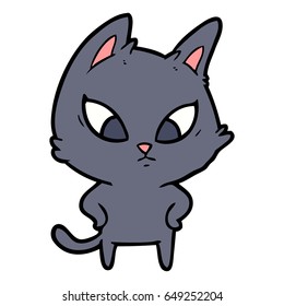 gato de dibujos animados confuso