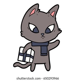 confused cartoon cat