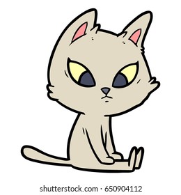 gato de dibujos animados confuso