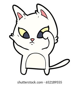 confused cartoon cat