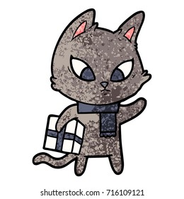 gato de dibujos animados confuso