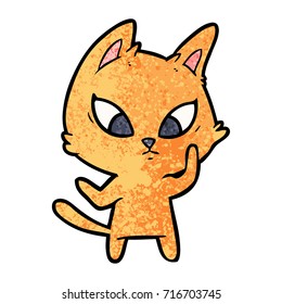 gato de dibujos animados confuso
