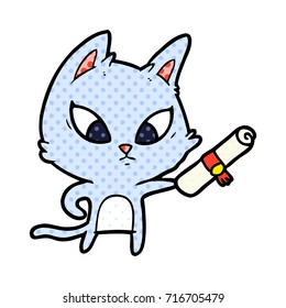 confused cartoon cat