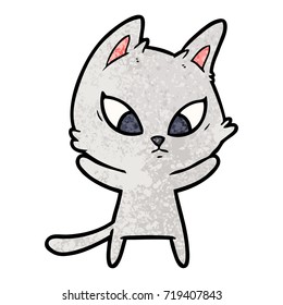 gato de dibujos animados confuso