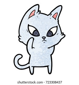 gato de dibujos animados confuso