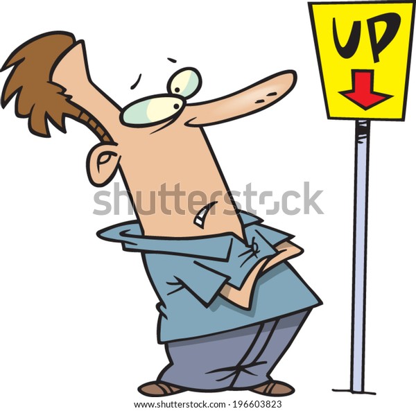 Confused Cartoon Man Looking Sign Stock Vector (Royalty Free) 196603823 ...