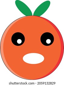 confused cartoon orange vector illustration