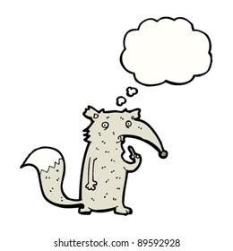pensamiento confuso del lobo de dibujos animados