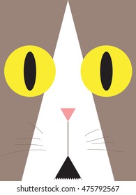 Confused cat ,cute background. Cartoon character,vector illustration