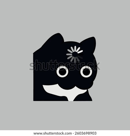 Confused cat, cat meme illustration 