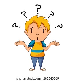 Confused Child Shrugging Shoulders Isolated Stock Vector (royalty Free 