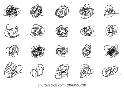 Confused and complication. way with scribbled concept illustration. Confusing vector line illustration the way of difficult problem solusion. vector on white background