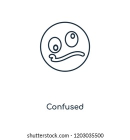 Confused concept line icon. Linear Confused concept outline symbol design. This simple element illustration can be used for web and mobile UI/UX.