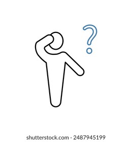 icono de línea de concepto confuso. Ilustración de elemento simple. concepto confuso diseño de símbolo de esquema.