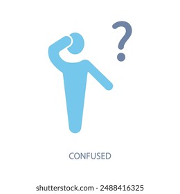 icono de línea de concepto confuso. Ilustración de elemento simple. concepto confuso diseño de símbolo de esquema.