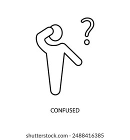 icono de línea de concepto confuso. Ilustración de elemento simple. concepto confuso diseño de símbolo de esquema.