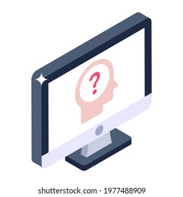 Confused customer icon in isometric design