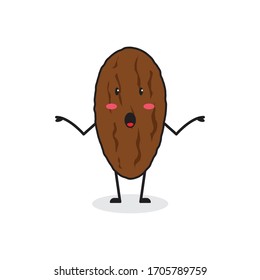 confused date fruit cute character mascot vector design