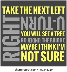 Confused Directions (Design Typography Concept Vector Illustration) 