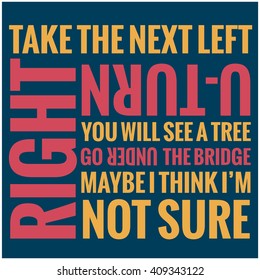 Confused Directions (Design Typography Concept Vector Illustration) 