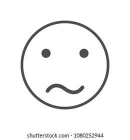 Confused and disoriented emoticon. Vector emoji smiley icon illustration	
