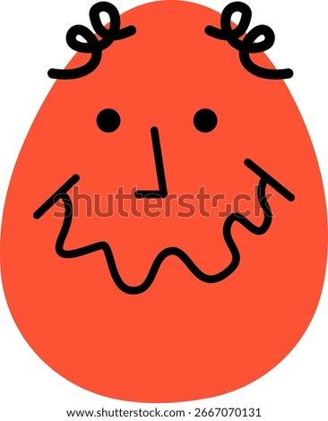 Confused doodle emoticon with a weird expression