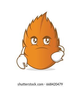 Confused dried leaves cartoon character vector illustration