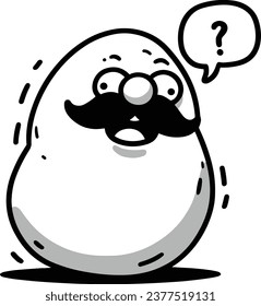  confused egg character with mustache