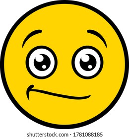 Confused Emoji Character. Vector illustrations.