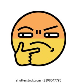 confused emoji color icon vector. confused emoji sign. isolated symbol illustration