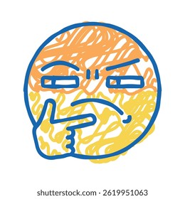 confused emoji doodle icon sketch vector. confused emoji sign. isolated symbol illustration