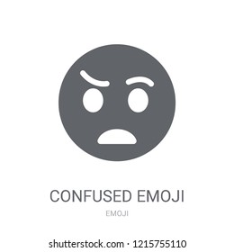 Confused emoji icon. Trendy Confused emoji logo concept on white background from Emoji collection. Suitable for use on web apps, mobile apps and print media.