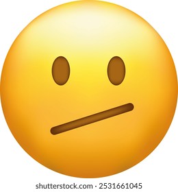 Confused emoji. Nonplussed emoticon with frowned lips