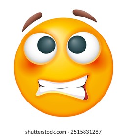 Verwirrtes Emoji auf weißem Hintergrund. Nettes Emoticon.