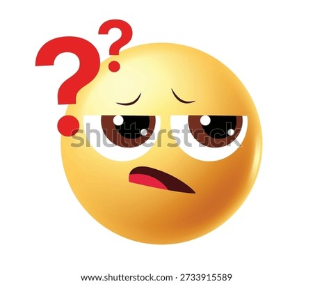 Confused Emoji with Red Question Marks Icon