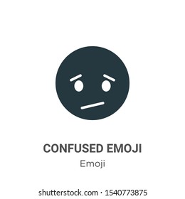 Confused emoji vector icon on white background. Flat vector confused emoji icon symbol sign from modern emoji collection for mobile concept and web apps design.