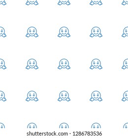 confused emot icon pattern seamless white background. Editable outline confused emot icon. confused emot icon pattern for web and mobile.