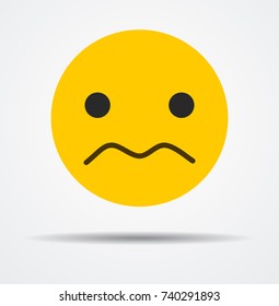 Confused emoticon in a flat design