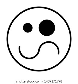 confused emoticon flat style vector
