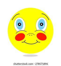 Confused emoticon with shadow on a white background - vector