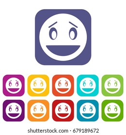 Confused emoticons set vector illustration in flat style In colors red, blue, green and other