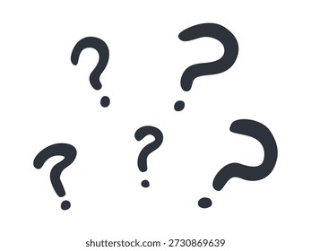 Confused emotion expression symbol. Ask question mark cartoon