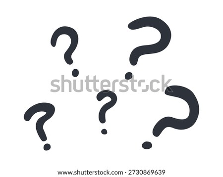Confused emotion expression symbol. Ask question mark cartoon