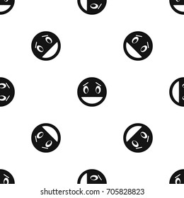 Confused emotpattern repeat seamless in black color for any design. Vector geometric illustration